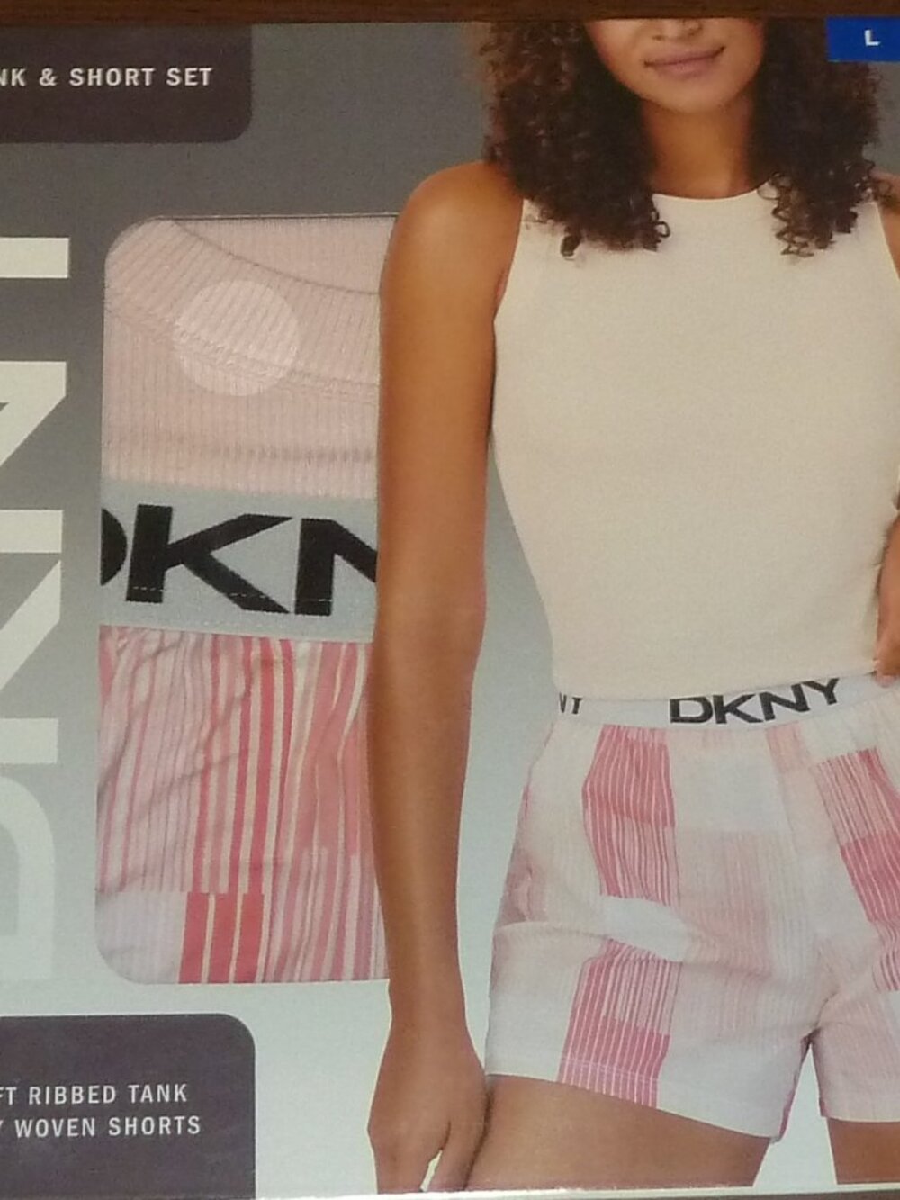 DKNY Womens 2 PC Tank & Short Set Lounge Sleepwear Size L